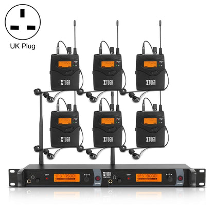 XTUGA IEM1200 Wireless Transmitter 6 Bodypack Stage Singer In-Ear Monitor System (UK Plug) - Microphone by XTUGA | Online Shopping UK | buy2fix