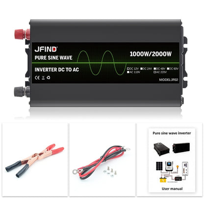 JFIND JF02 1000W 12V to 220V Pure Sine Wave Power Inverter, Universal Plug - Pure Sine Wave by JFIND | Online Shopping UK | buy2fix