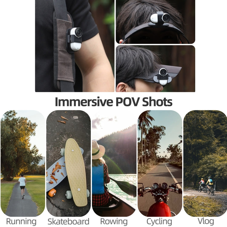 For Insta360 GO3 / GO 3S Sunnylife Baseball Hat Clip Mount Baseball Cap Clamp Quick Release Mount Camera POV Vlog Holder (Black) - Mount & Holder by Sunnylife | Online Shopping UK | buy2fix