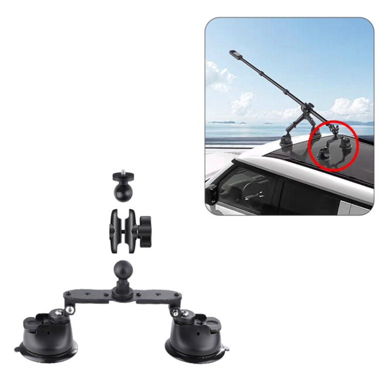 Dual-leg Car Suction Cup Mount with 1/4 inch Screw (Black) - Bicycle Handlebar Mount by buy2fix | Online Shopping UK | buy2fix