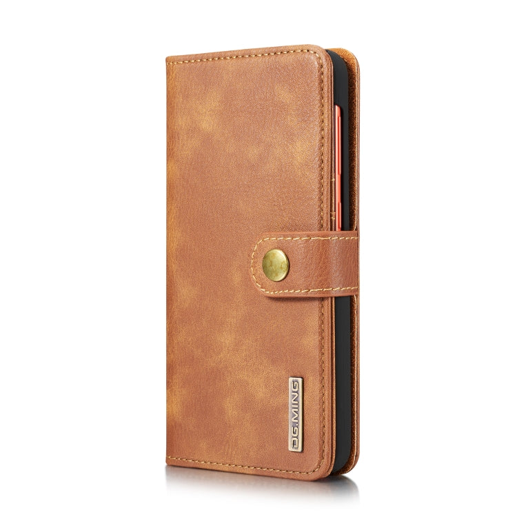 For Galaxy A20 & A30 & M10s DG.MING Crazy Horse Texture Flip Detachable Magnetic Leather Case with Holder & Card Slots & Wallet(Brown) - Galaxy Phone Cases by DG.MING | Online Shopping UK | buy2fix