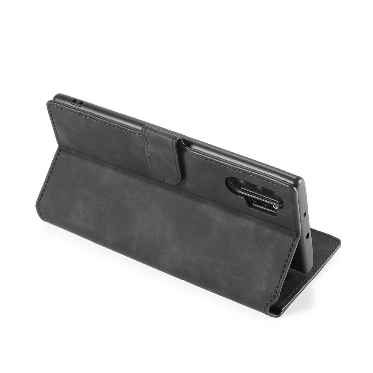 DG.MING Retro Oil Side Horizontal Flip Case with Holder & Card Slots & Wallet for Galaxy Note 10+(Black) - Galaxy Phone Cases by DG.MING | Online Shopping UK | buy2fix