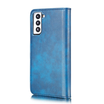 For Samsung Galaxy S21 5G DG.MING Crazy Horse Texture Flip Detachable Magnetic Leather Case with Holder & Card Slots & Wallet(Blue) - Galaxy S21 5G Cases by DG.MING | Online Shopping UK | buy2fix