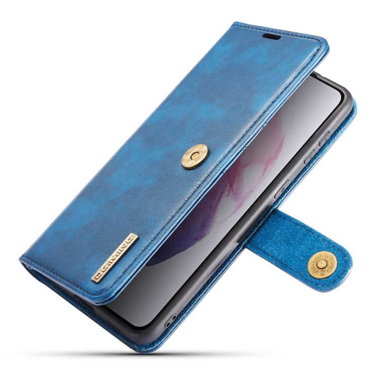 For Samsung Galaxy S21+ 5G DG.MING Crazy Horse Texture Flip Detachable Magnetic Leather Case with Holder & Card Slots & Wallet(Blue) - Galaxy S21+ 5G Cases by DG.MING | Online Shopping UK | buy2fix