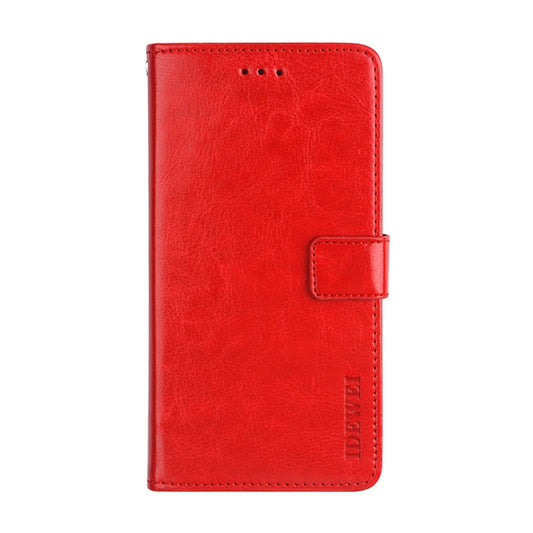 For OnePlus 9 Pro idewei Crazy Horse Texture Horizontal Flip Leather Case with Holder & Card Slots & Wallet(Red) - OnePlus Cases by idewei | Online Shopping UK | buy2fix