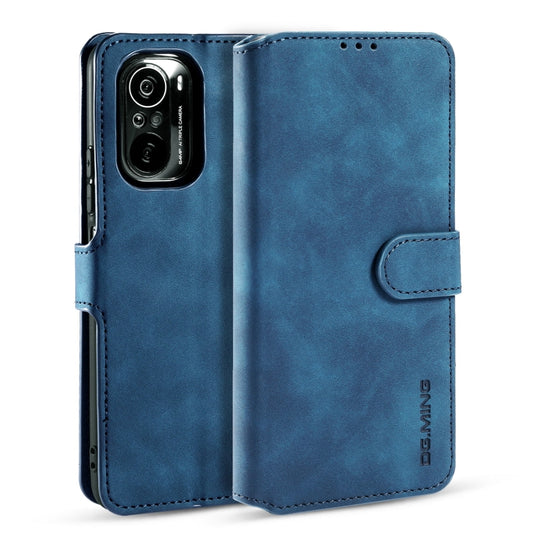 For Xiaomi Redmi K40 Pro DG.MING Retro Oil Side Horizontal Flip Leather Case with Holder & Card Slots & Wallet(Blue) - Xiaomi Cases by DG.MING | Online Shopping UK | buy2fix