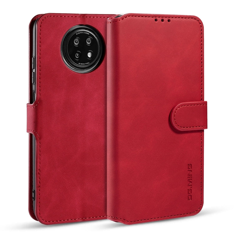 For Xiaomi Redmi Note 9 5G DG.MING Retro Oil Side Horizontal Flip Leather Case with Holder & Card Slots & Wallet(Red) - Xiaomi Cases by DG.MING | Online Shopping UK | buy2fix