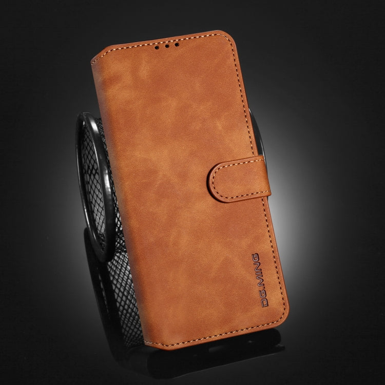 For Xiaomi Redmi Note 9 5G DG.MING Retro Oil Side Horizontal Flip Leather Case with Holder & Card Slots & Wallet(Brown) - Xiaomi Cases by DG.MING | Online Shopping UK | buy2fix