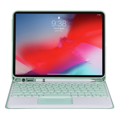 YT11B-A 2021 Detachable Candy Color Skin Texture Round Keycap Bluetooth Keyboard Leather Tablet Case with Touch Control & Pen Slot & Stand For iPad Pro 11 (2021)(Light Green) - For iPad Pro by buy2fix | Online Shopping UK | buy2fix