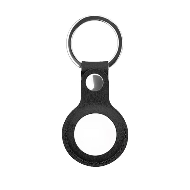 Mutural PU Leather Protective Case with Key Ring for AirTag(Black) - Other by Mutural | Online Shopping UK | buy2fix