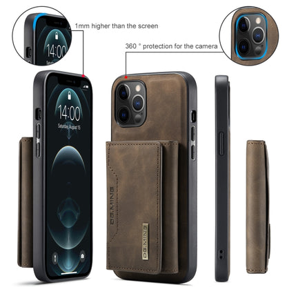 For iPhone 12 Pro Max DG.MING M2 Series 3-Fold Multi Card Bag + Magnetic Back Cover Shockproof Case with Wallet & Holder Function(Coffee) - iPhone 12 Pro Max Cases by DG.MING | Online Shopping UK | buy2fix