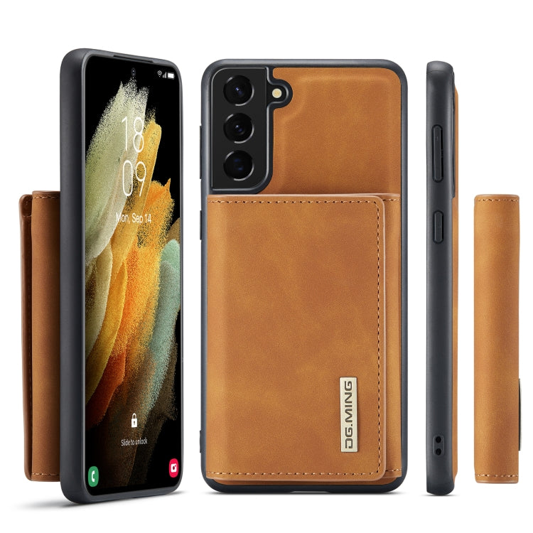 For Samsung Galaxy S21 DG.MING M1 Series 3-Fold Multi Card Wallet  Back Cover Shockproof Case with Holder Function(Brown) - Galaxy Phone Cases by DG.MING | Online Shopping UK | buy2fix