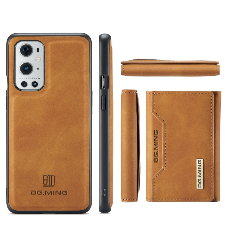 For OnePlus 9 Pro DG.MING M2 Series 3-Fold Multi Card Bag Back Cover Shockproof Case with Wallet & Holder Function(Brown) - OnePlus Cases by DG.MING | Online Shopping UK | buy2fix