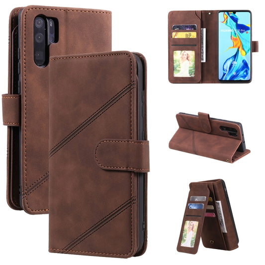 For Huawei P30 Pro Skin Feel Business Horizontal Flip PU Leather Case with Holder & Multi-Card Slots & Wallet & Lanyard & Photo Frame(Brown) - Huawei Cases by buy2fix | Online Shopping UK | buy2fix