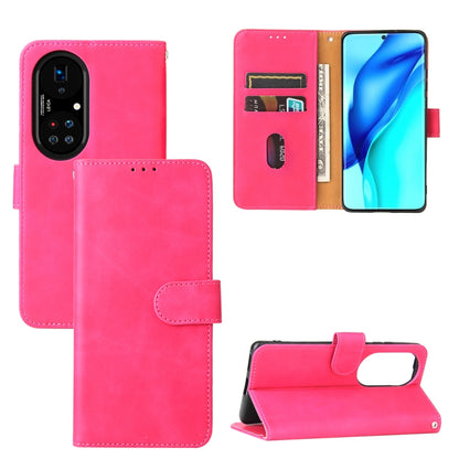 For Huawei P50 Pro Solid Color Skin Feel Magnetic Buckle Horizontal Flip Calf Texture PU Leather Case with Holder & Card Slots & Wallet(Rose Red) - Huawei Cases by buy2fix | Online Shopping UK | buy2fix