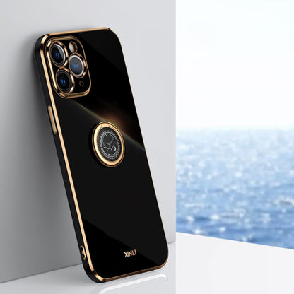 For iPhone 11 Pro XINLI Straight 6D Plating Gold Edge TPU Shockproof Case with Ring Holder (Black) - iPhone 11 Pro Cases by XINLI | Online Shopping UK | buy2fix