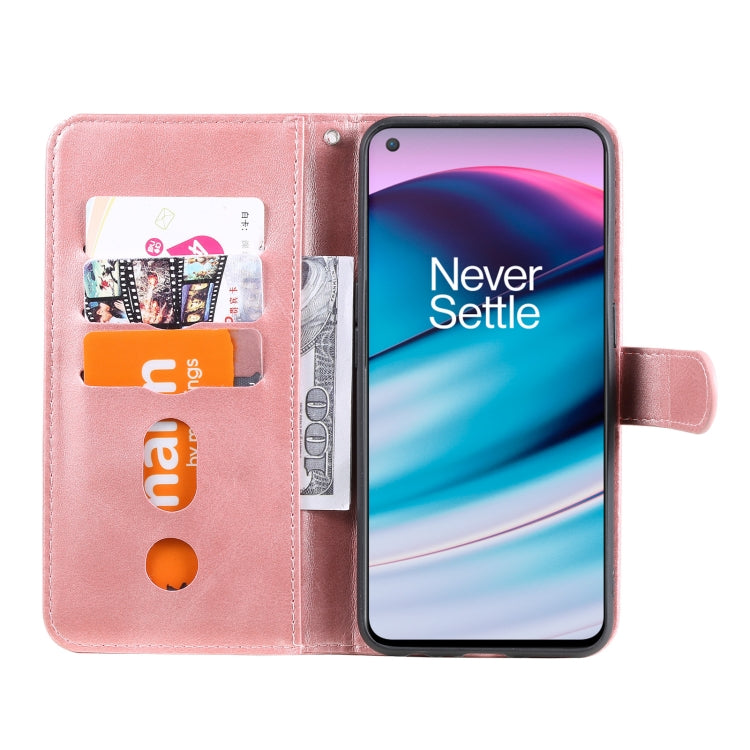 For OnePlus Nord CE 5G Fashion Calf Texture Zipper Horizontal Flip Leather Case with Stand & Card Slots & Wallet Function(Rose Gold) - OnePlus Cases by buy2fix | Online Shopping UK | buy2fix