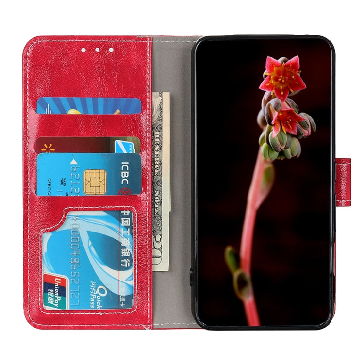 For OPPO A16 Retro Crazy Horse Texture Horizontal Flip Leather Case with Holder & Card Slots & Photo Frame & Wallet(Red) - OPPO Cases by buy2fix | Online Shopping UK | buy2fix