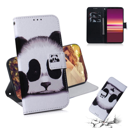 For Sony Xperia 5 Coloured Drawing Pattern Horizontal Flip PU Leather Case with Holder & Card Slots & Wallet(Panda) - Sony Cases by buy2fix | Online Shopping UK | buy2fix