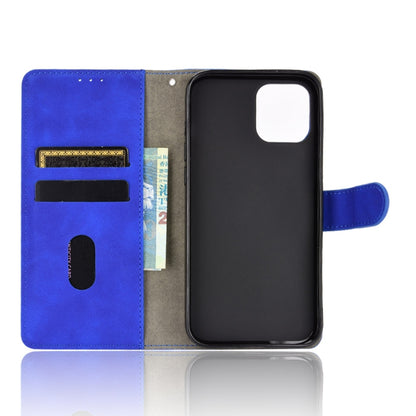 For iPhone 13 Solid Color Skin Feel Magnetic Buckle Horizontal Flip Calf Texture PU Leather Case with Holder & Card Slots & Wallet(Blue) - iPhone 13 Cases by buy2fix | Online Shopping UK | buy2fix