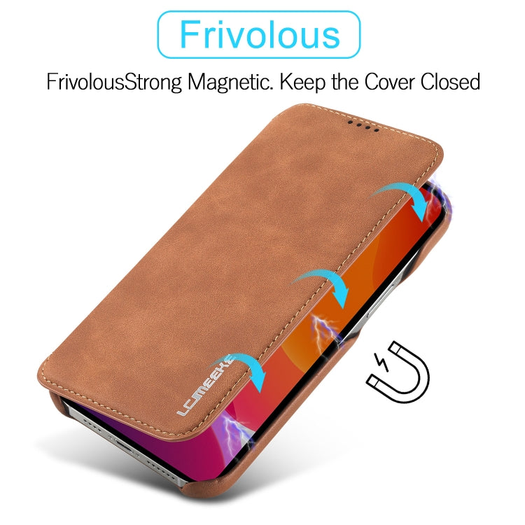 For iPhone 13 Pro Max LC.IMEEKE Hon Ancient Series Horizontal Flip Leather Case with Holder & Card Slot (Brown) - iPhone 13 Pro Max Cases by LC.IMEEKE | Online Shopping UK | buy2fix