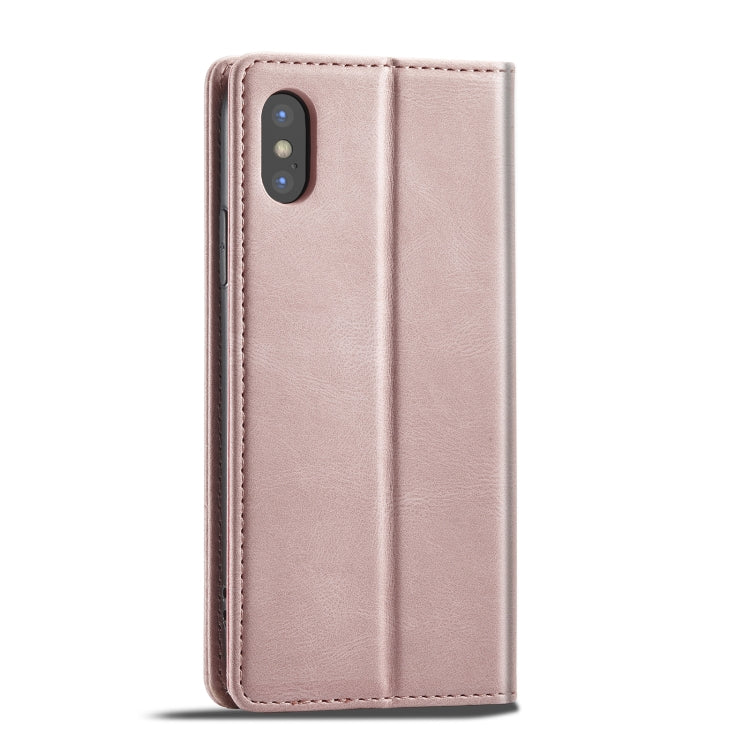 For iPhone X / XS Forwenw F2 Series Magnetic Horizontal Flip Leather Case with Holder & Card Slots & Wallet(Rose Gold) - More iPhone Cases by Forwenw | Online Shopping UK | buy2fix