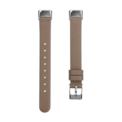 For Fitbit Luxe Leather Watch Band, Size:S(Grey) - Watch Bands by buy2fix | Online Shopping UK | buy2fix