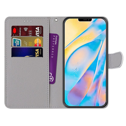 For iPhone 13 mini Coloured Drawing Cross Texture Horizontal Flip PU Leather Case with Holder & Card Slots & Wallet & Lanyard (Leather Shoes Cat) - iPhone 13 mini Cases by buy2fix | Online Shopping UK | buy2fix