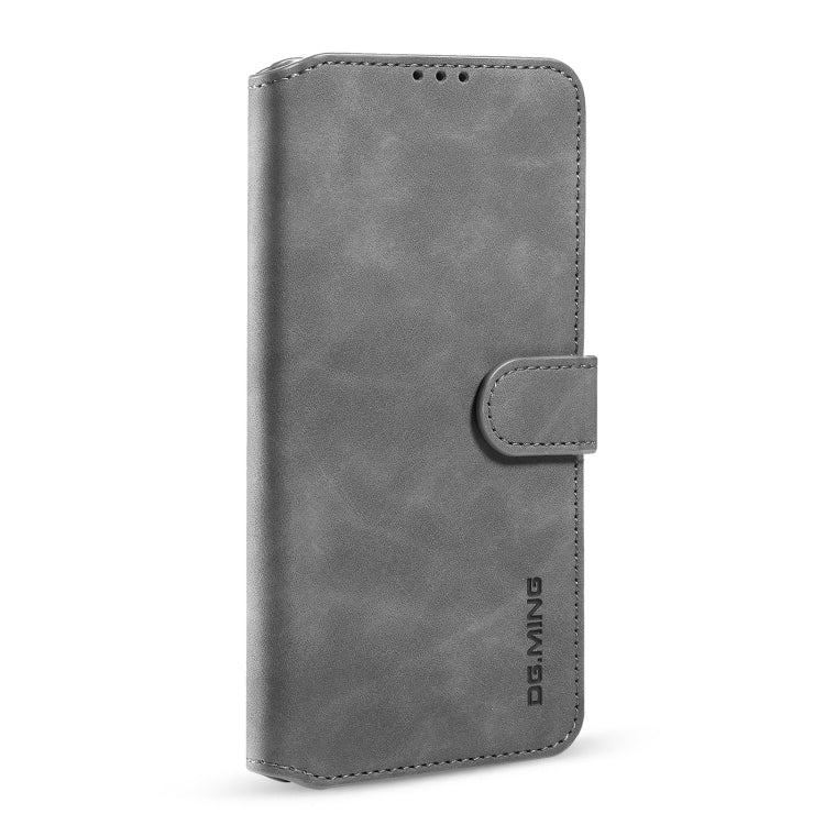 For iPhone 13 DG.MING Retro Oil Side Horizontal Flip Leather Case with Holder & Card Slots & Wallet(Grey) - iPhone 13 Cases by DG.MING | Online Shopping UK | buy2fix