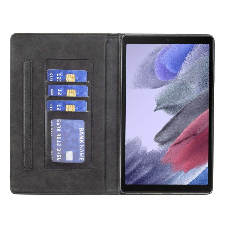 For Samsung Galaxy Tab A7 Lite SM-T220/SM-T225 Rhombus Texture Horizontal Flip Magnetic Leather Case with Holder & Card Slots(Black) - Tab A7 Lite T220 / T225 by buy2fix | Online Shopping UK | buy2fix