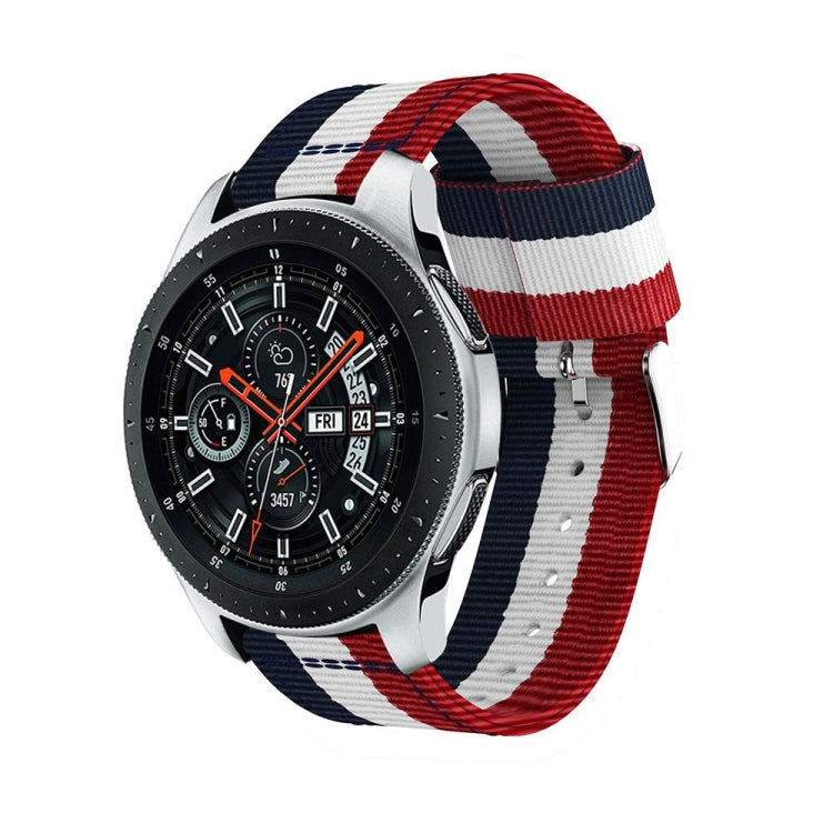 For Samsung Galaxy Watch4 40/44mm & Watch4 Classic 42/46mm Split Nylon Watch Band(Black Grey) - Watch Bands by buy2fix | Online Shopping UK | buy2fix