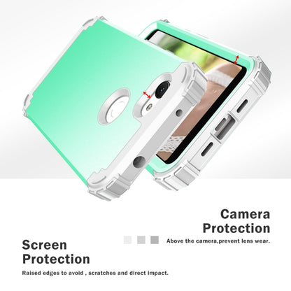 For Google Pixel 3a 3 in 1 Shockproof PC + Silicone Protective Case(Mint Green + Grey) - Google Cases by buy2fix | Online Shopping UK | buy2fix