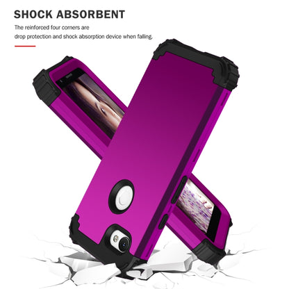 For Google Pixel 3a XL 3 in 1 Shockproof PC + Silicone Protective Case(Dark Purple + Black) - Google Cases by buy2fix | Online Shopping UK | buy2fix