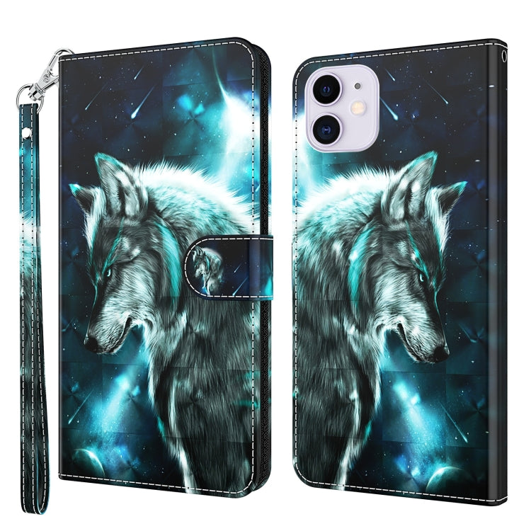 For iPhone 13 Pro 3D Painting Pattern Horizontal Flip TPU + PU Leather Case with Holder & Card Slots & Wallet (Wolf) - iPhone 13 Pro Cases by buy2fix | Online Shopping UK | buy2fix