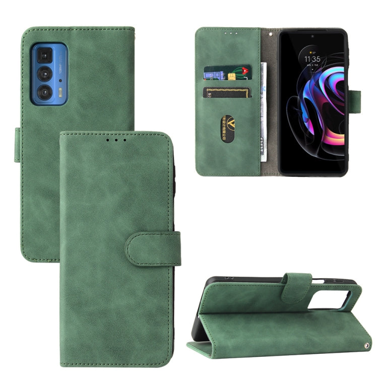 Solid Color Skin Feel Magnetic Buckle Horizontal Flip Calf Texture PU Leather Case with Holder & Card Slots & Wallet For Motorola Moto Edge 20 Pro(Green) - Motorola Cases by buy2fix | Online Shopping UK | buy2fix