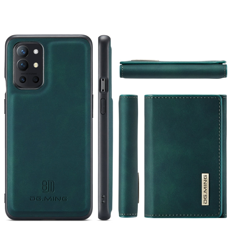 DG.MING M1 Series 3-Fold Multi Card Wallet  Back Cover Shockproof Case with Holder Function For OnePlus 9R(Green) - OnePlus Cases by DG.MING | Online Shopping UK | buy2fix