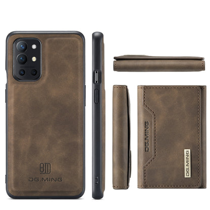 DG.MING M2 Series 3-Fold Multi Card Bag Back Cover Shockproof Case with Wallet & Holder Function For OnePlus 9R(Coffee) - OnePlus Cases by DG.MING | Online Shopping UK | buy2fix