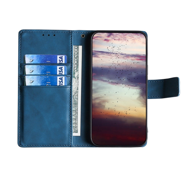 For iPhone 13 Pro Skin Feel Crocodile Texture Magnetic Clasp Horizontal Flip PU Leather Case with Holder & Card Slots & Wallet (Blue) - iPhone 13 Pro Cases by buy2fix | Online Shopping UK | buy2fix