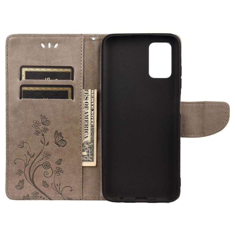 Butterfly Flower Pattern Horizontal Flip Leather Case with Holder & Card Slots & Wallet For Xiaomi Redmi 10(Grey) - Xiaomi Cases by buy2fix | Online Shopping UK | buy2fix