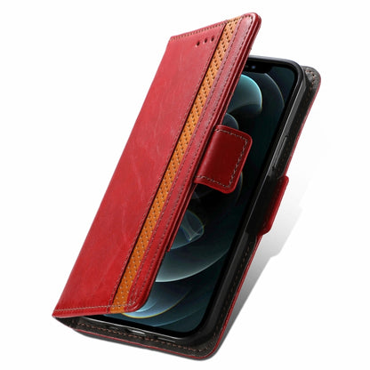 For iPhone 13 Pro CaseNeo Business Splicing Dual Magnetic Buckle Horizontal Flip PU Leather Case with Holder & Card Slots & Wallet (Red) - iPhone 13 Pro Cases by buy2fix | Online Shopping UK | buy2fix