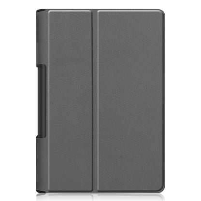 For Lenovo Yoga Smart Tab Custer Texture Horizontal Flip Leather Case with Two-folding Holder(Grey) - Lenovo by buy2fix | Online Shopping UK | buy2fix