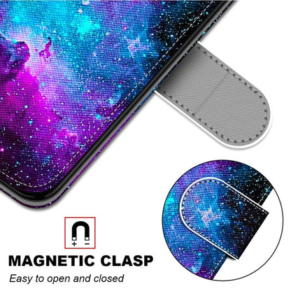 For ZTE Blade A31 Coloured Drawing Cross Texture Horizontal Flip PU Leather Case with Holder & Card Slots & Wallet & Lanyard(Purple Green Starry Sky) - ZTE Cases by buy2fix | Online Shopping UK | buy2fix