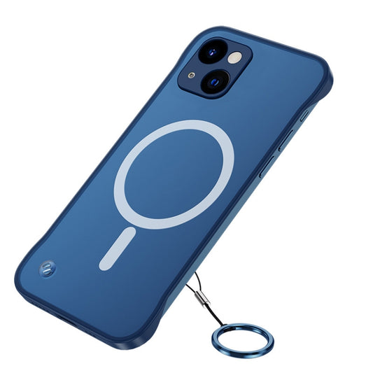 For iPhone 13 mini Frosted Soft Four-corner Shockproof Magsafe Case (Blue) - iPhone 13 mini Cases by buy2fix | Online Shopping UK | buy2fix