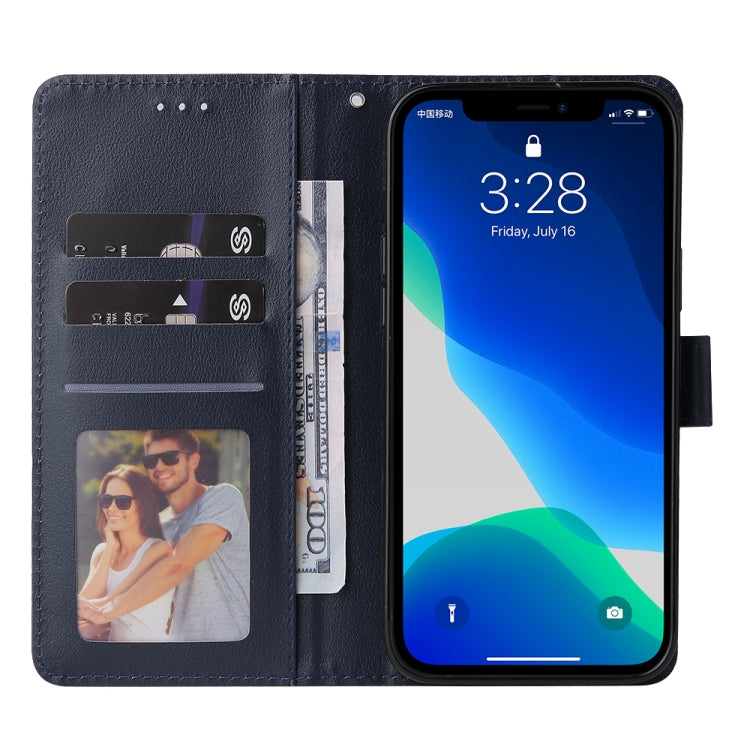 For iPhone 13 mini Multifunctional Horizontal Flip Leather Case, with Three Card Slot & Holder & Photo Frame & Lanyard (Navy) - iPhone 13 mini Cases by buy2fix | Online Shopping UK | buy2fix