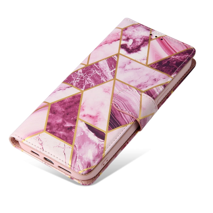 For iPhone 13 Pro Marble Bronzing Stitching Horizontal Flip PU Leather Case with Holder & Card Slots & Wallet & Photo Frame (Purple) - iPhone 13 Pro Cases by buy2fix | Online Shopping UK | buy2fix