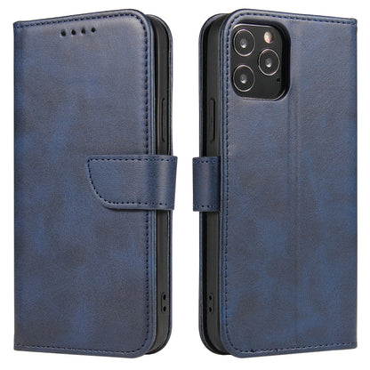 For iPhone 12 / 12 Pro Calf Texture Buckle Horizontal Flip Leather Case with Holder & Card Slots & Wallet(Blue) - iPhone 12 / 12 Pro Cases by buy2fix | Online Shopping UK | buy2fix