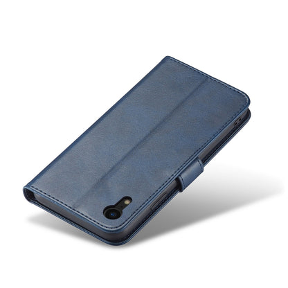 For iPhone XR Calf Texture Buckle Horizontal Flip Leather Case with Holder & Card Slots & Wallet(Blue) - More iPhone Cases by buy2fix | Online Shopping UK | buy2fix