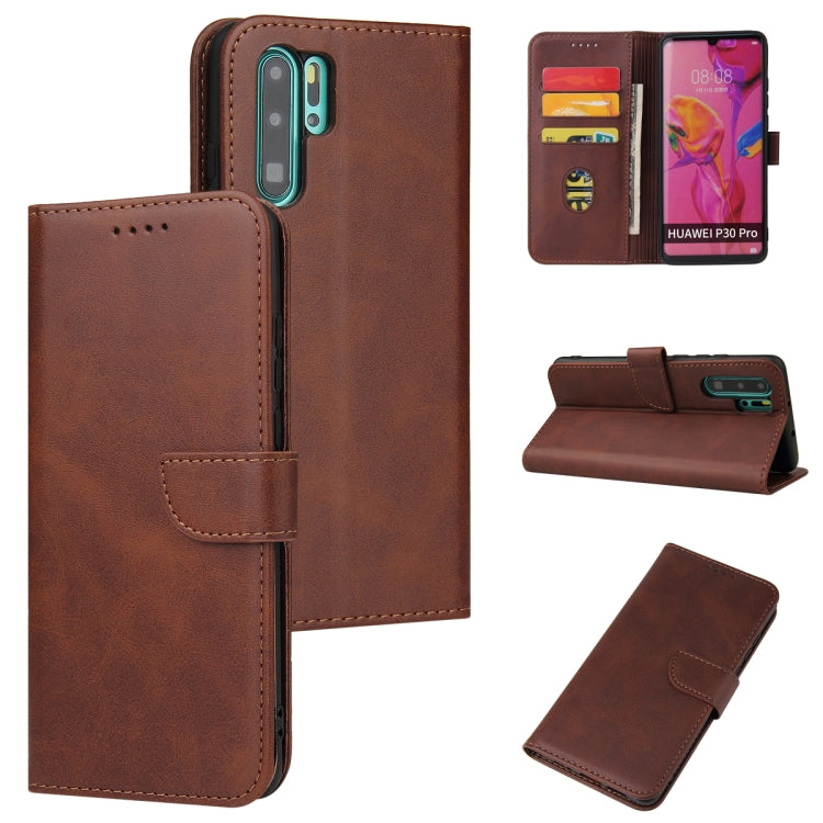 For Huawei P30 Pro Calf Texture Buckle Horizontal Flip Leather Case with Holder & Card Slots & Wallet(Brown) - Huawei Cases by buy2fix | Online Shopping UK | buy2fix