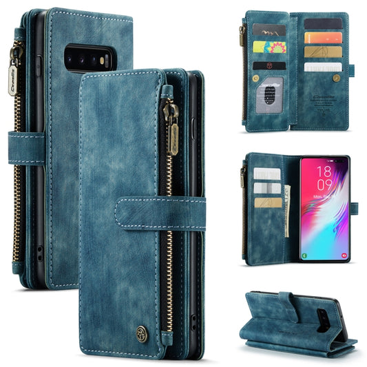 For Samsung Galaxy S10+ CaseMe-C30 PU + TPU Multifunctional Horizontal Flip Leather Case with Holder & Card Slot & Wallet & Zipper Pocket(Blue) - Galaxy Phone Cases by CaseMe | Online Shopping UK | buy2fix