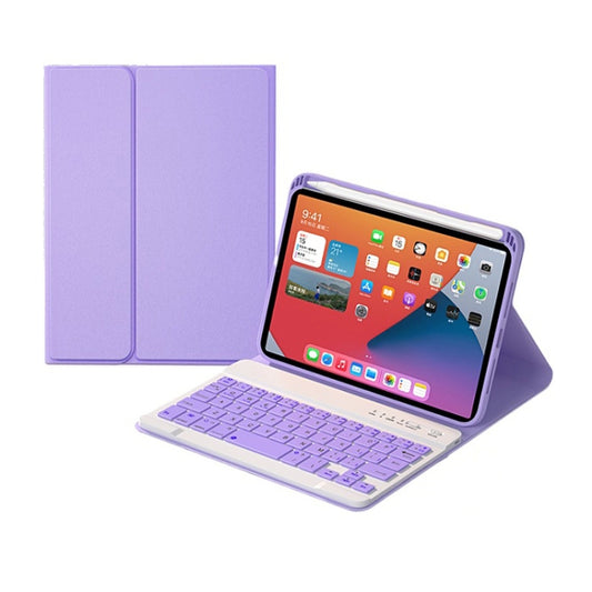 HK006 Square Keys Detachable Bluetooth Keyboard Leather Tablet Case with Holder for iPad mini 6(Light Purple) - For iPad mini by buy2fix | Online Shopping UK | buy2fix